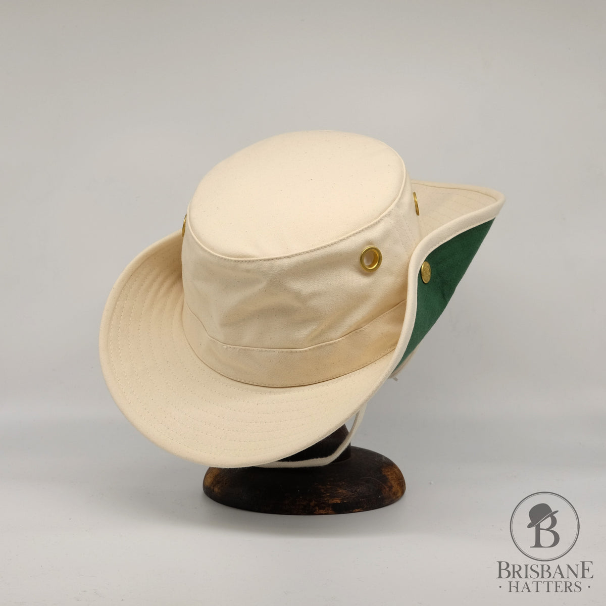 Tilley Hat T3 Natural with Green Underbrim