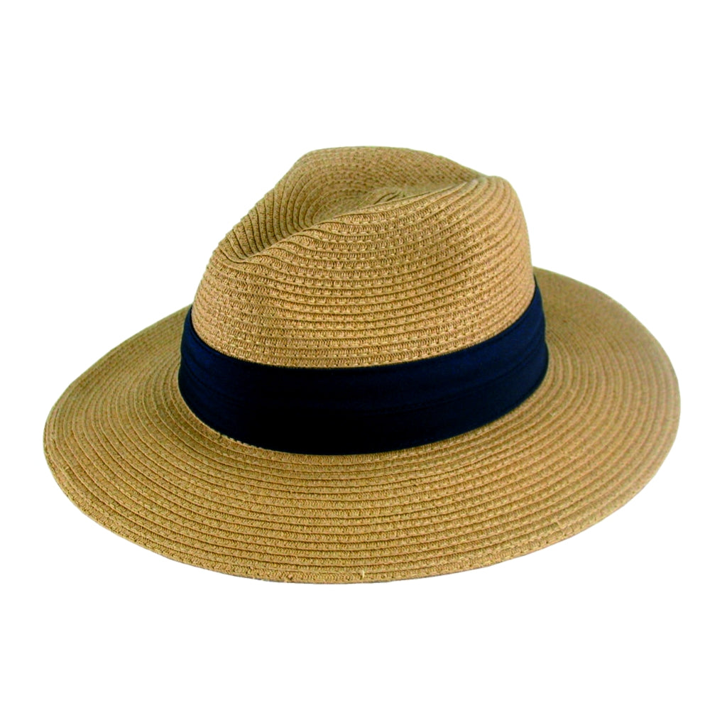 Avenel Paper Braid Safari Hat in  Mocha with Black Band