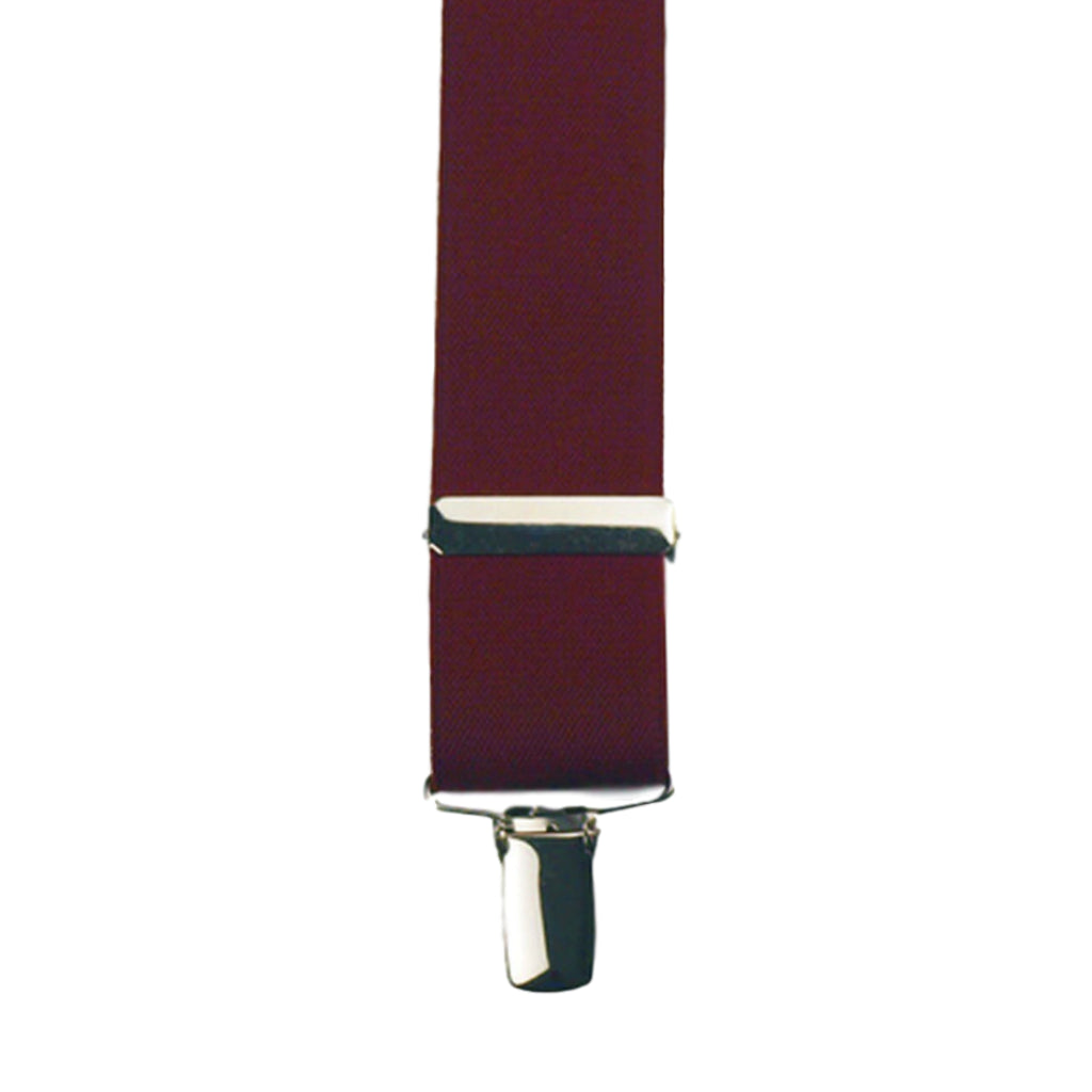 Detail of Solid Burgundy colour X-Back Braces made by Buckle