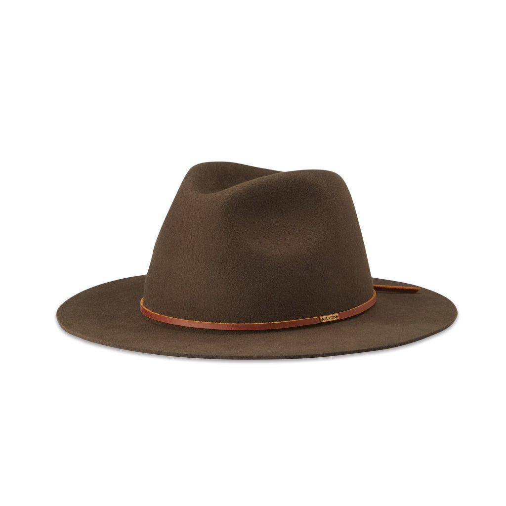 Brixton Wesley fedora hat in brown colour
