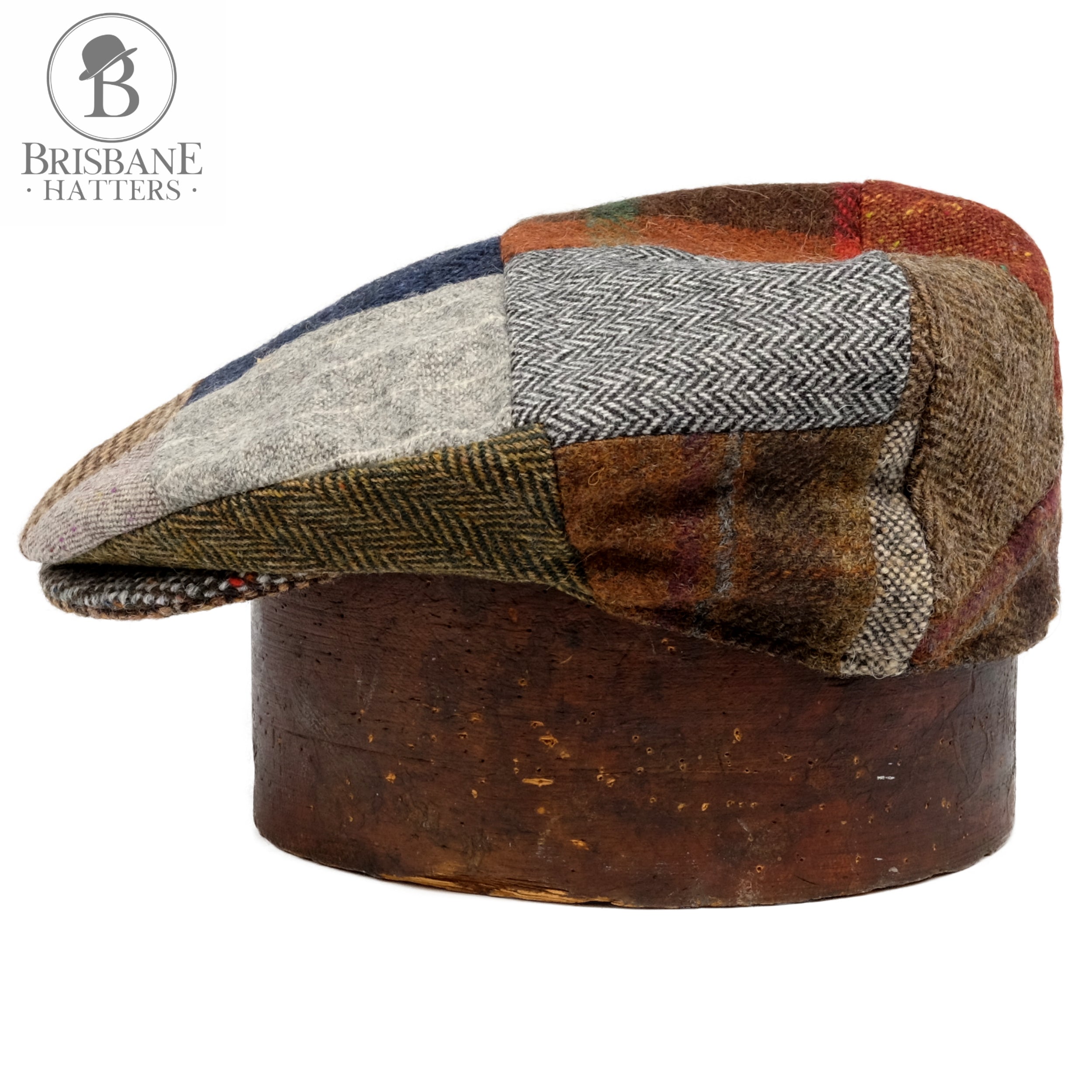 Casquette Plate Monaghan Patchwork Laine Vierge - Hanna Hats Reference :  4952